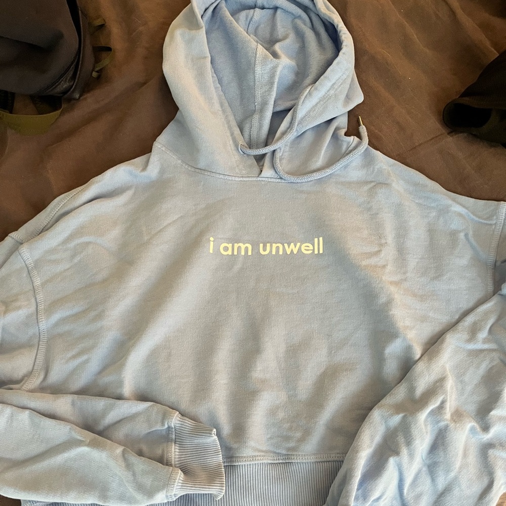 Call Her Daddy Cropped Blue Hoodie